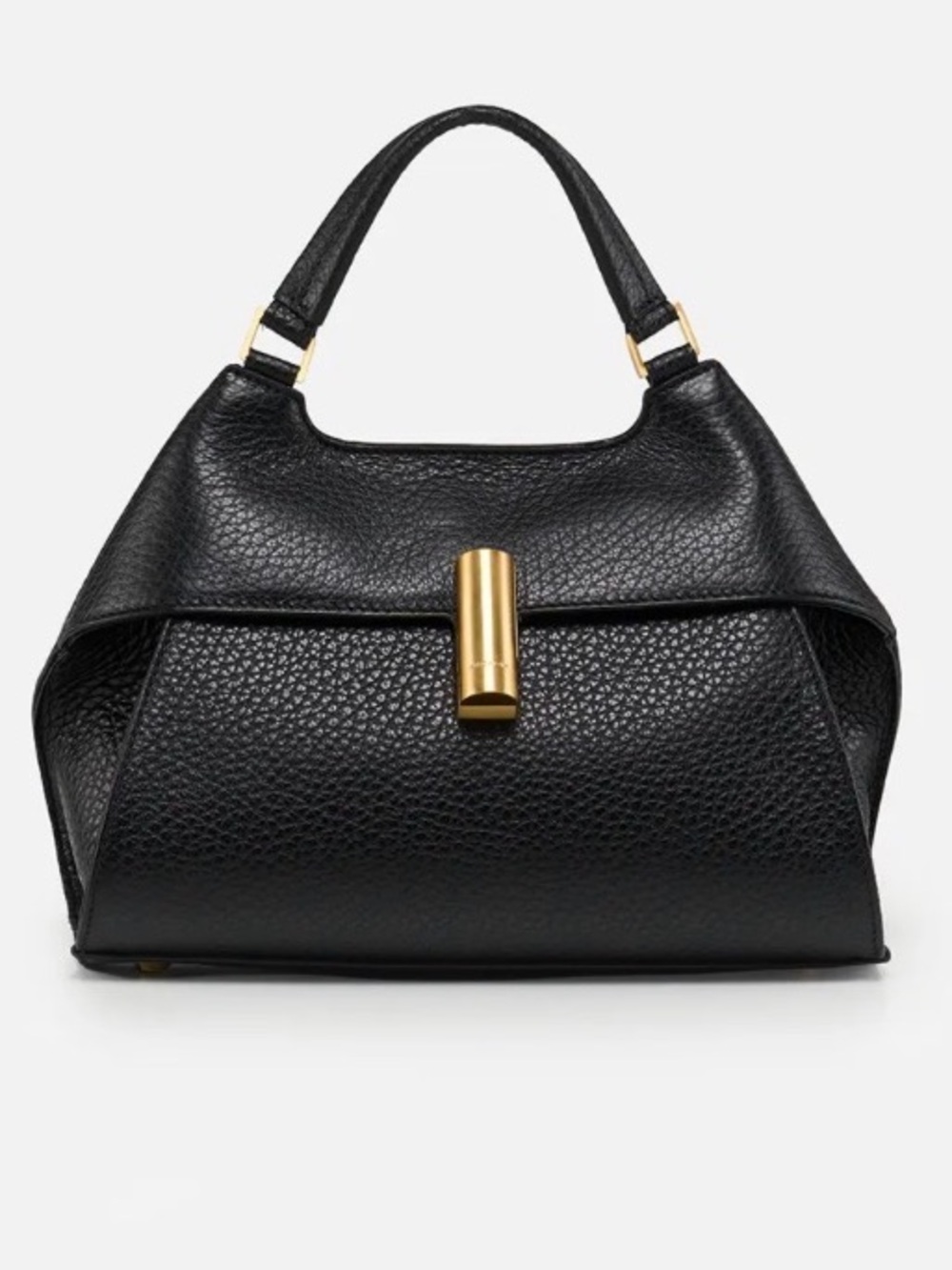 ARCADIA Emma Large Structured Top Handle Black Pebbled Leather Satchel--NWT